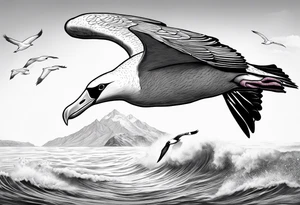 flying giant albatross tattoo idea