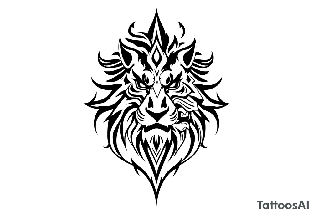 powerful lion tattoo idea
