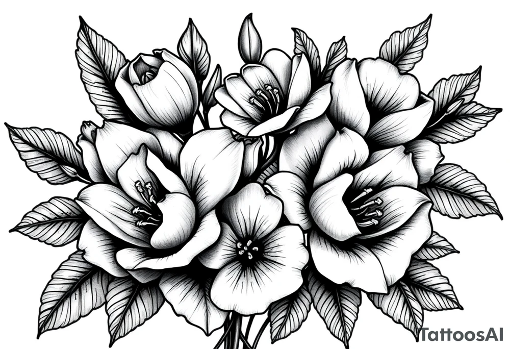 December and August birth flowers on skin tattoo idea