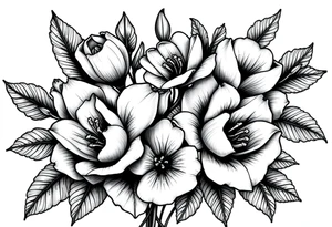 December and August birth flowers on skin tattoo idea