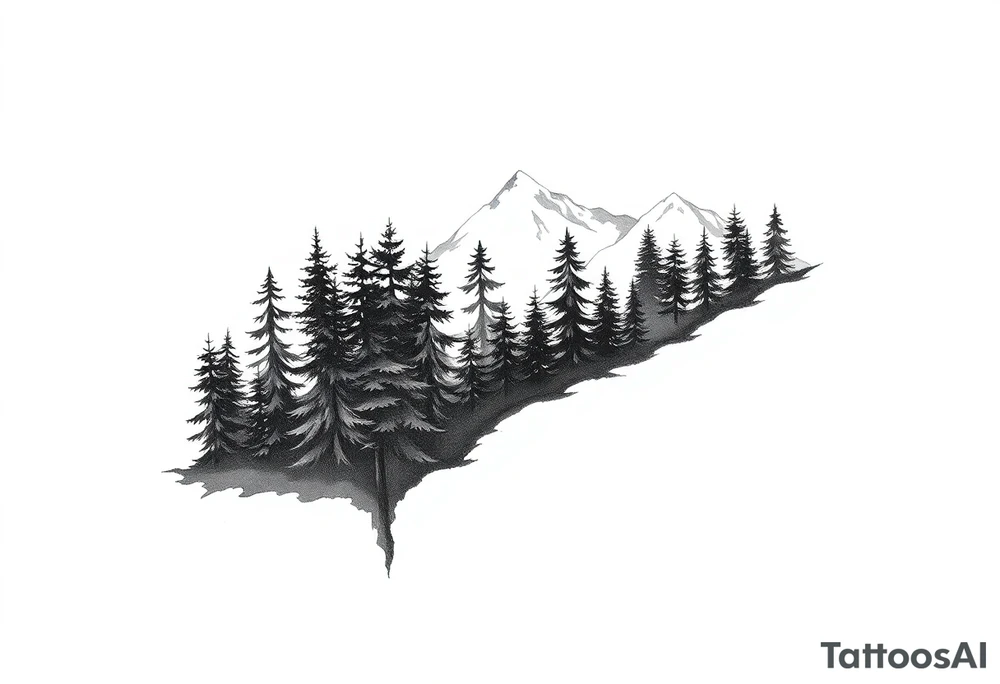 Coniferouse forest silhouette around forearm tattoo tattoo idea Coniferouse forest silhouette around forearm tattoo tattoo idea