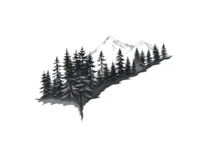 Coniferouse forest silhouette around forearm tattoo tattoo idea