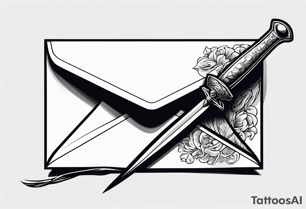 envelope with wax stamp with letter opener on top tattoo idea envelope with wax stamp with letter opener on top tattoo idea
