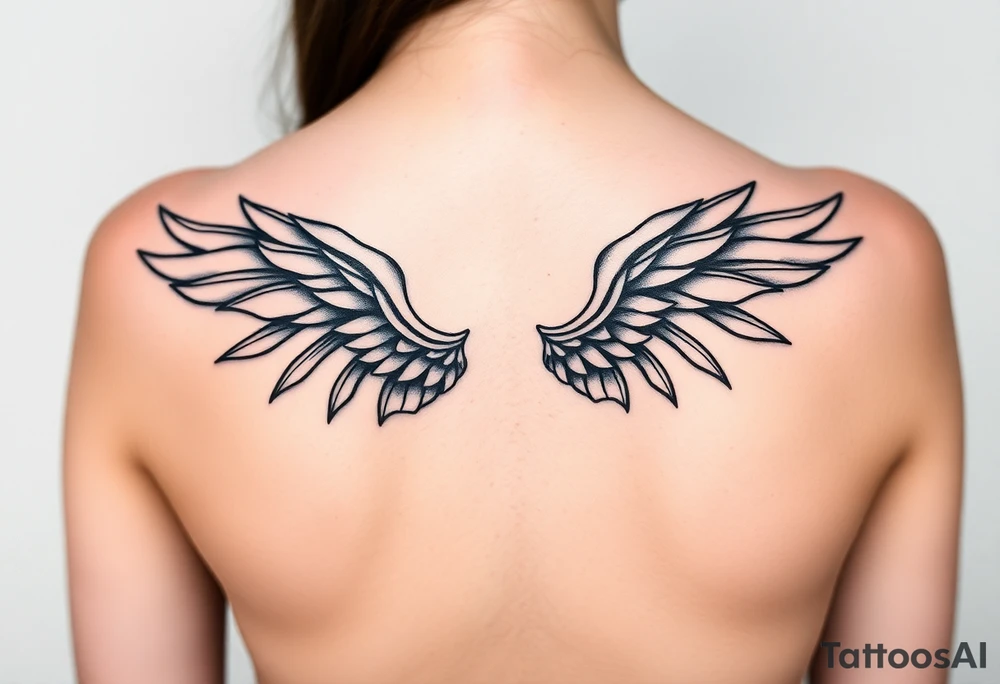 gothic wings tattoo idea