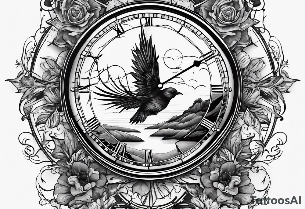time flying tattoo idea
