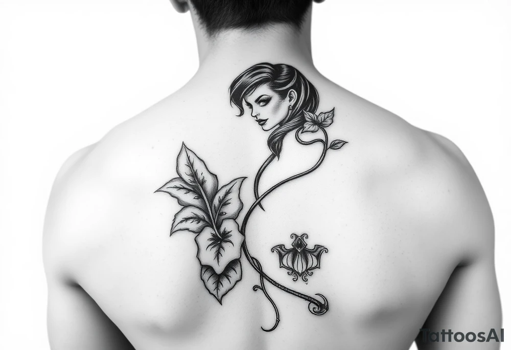 Poison Ivy from batman comic style sketch tattoo tattoo idea