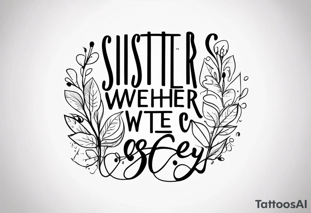 Sisters wherever we go tattoo idea