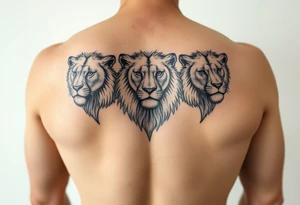 3lions on the torso large tattoo idea
