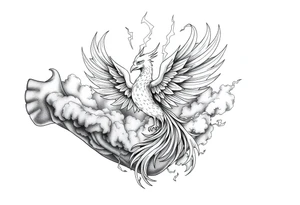 There should be clouds, and within the clouds, a phoenix surrounded by lightning.” tattoo idea