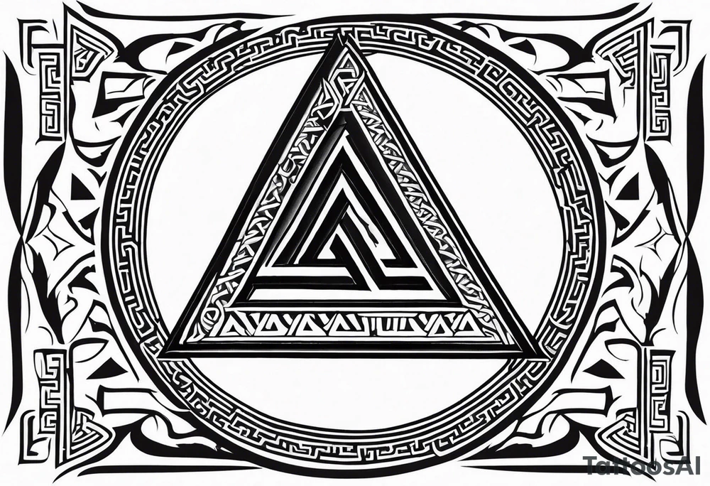 Valhalla fire runes
Sword shield valknut tattoo idea
