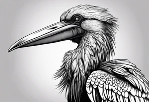 Scary shoebill stork tattoo idea