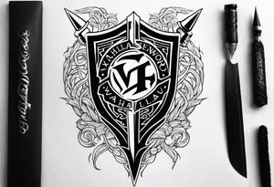 Valhalla sword shield lightning tattoo idea