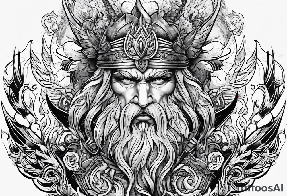 Valhalla mythological tattoo idea