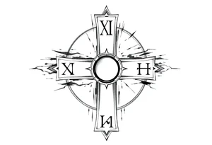 Roman numeral cross tattoo idea