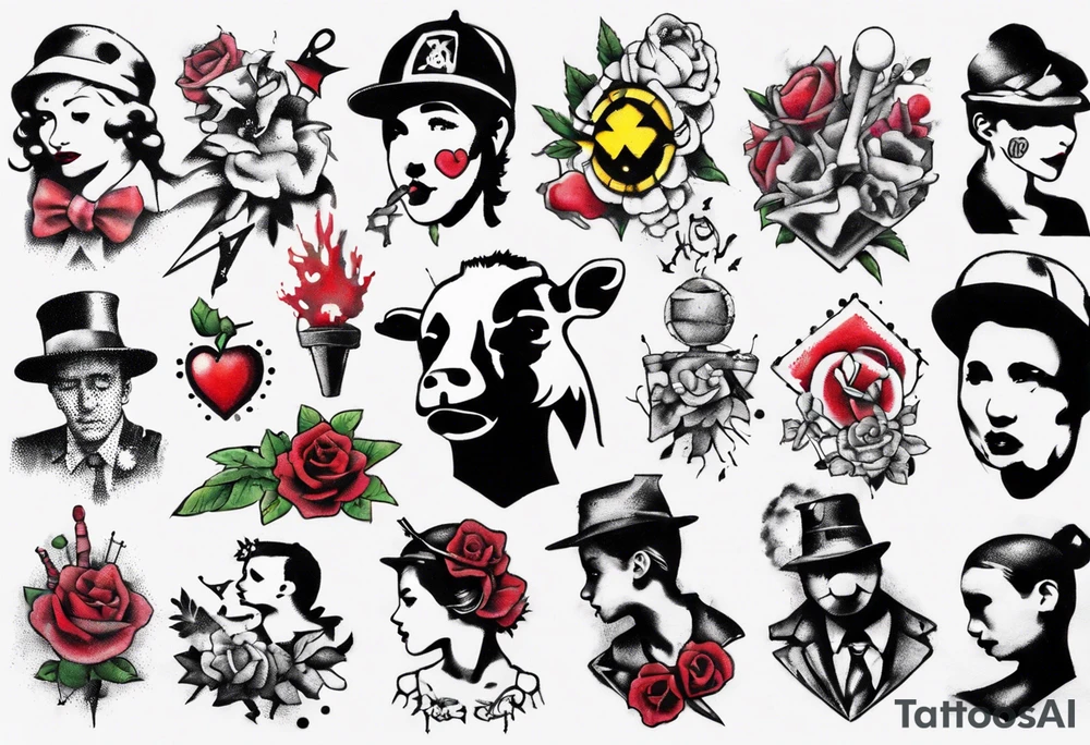 BANKSY ART STYLE tattoo idea