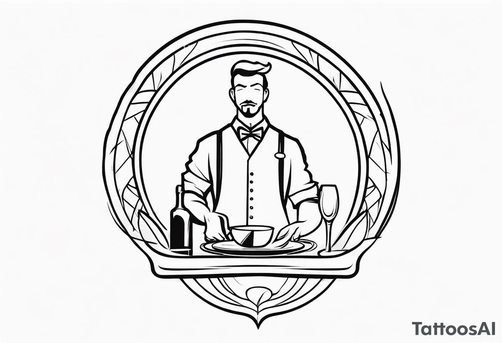 Waiter logo tattoo idea