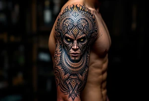 arawak Carib Trinidadian indo tribal inspired tattoo idea