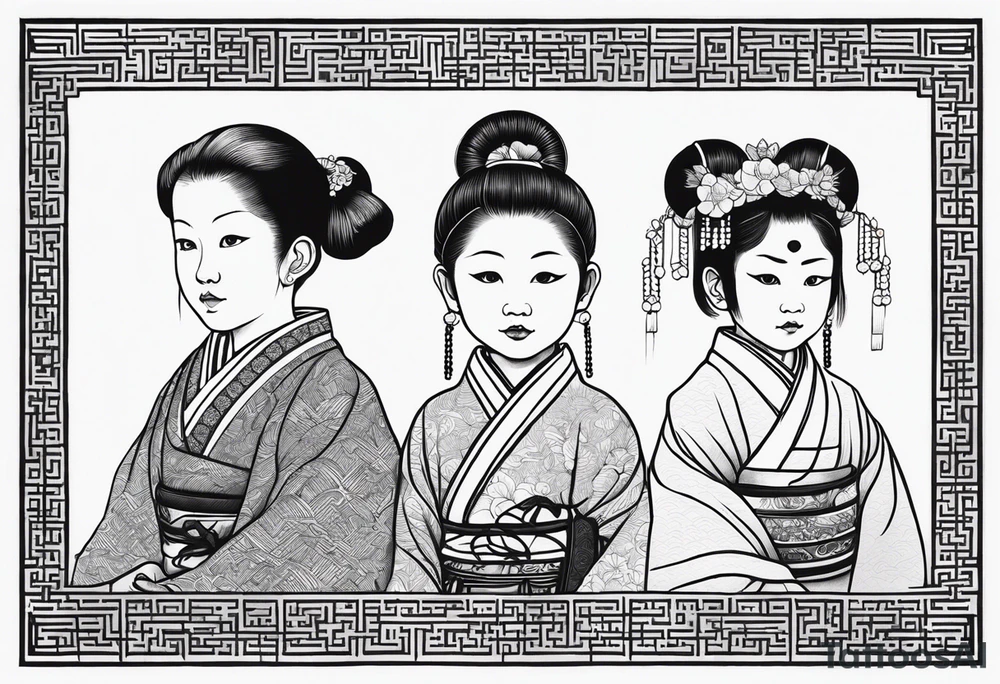 3 SMALL CHILDREN, OF DIFFERENT RACES, 8 EARS OLD tattoo idea