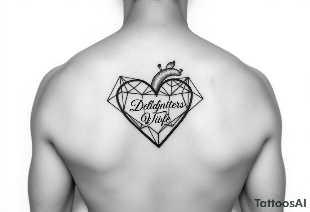 I want a tattoo for over my heart that symbolizes the fact that I have a stent in how important my wife and two kids are to me. I want the geometric design to resemble a stent with the names of my two daughters and wife Tying in together to wrap around my heart tattoo idea