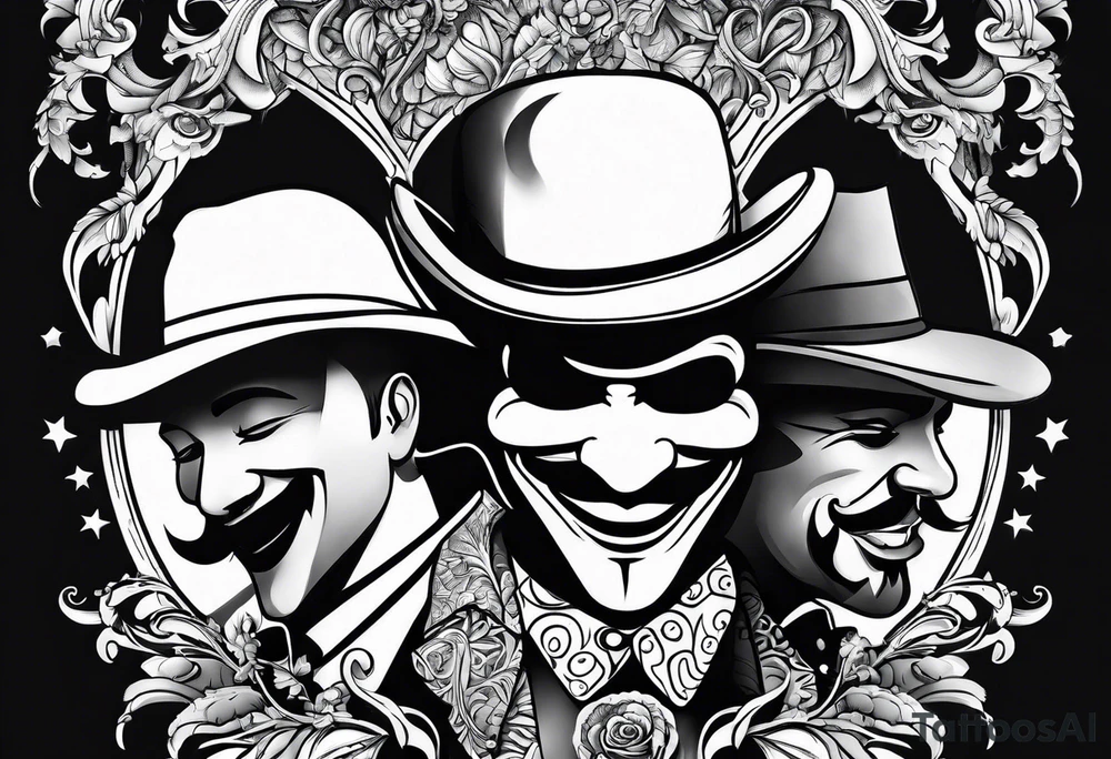 Smile now cry later gangster art tattoo idea