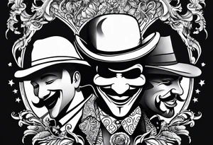 Smile now cry later gangster art tattoo idea