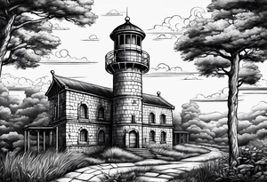 Prison observation tower tattoo idea