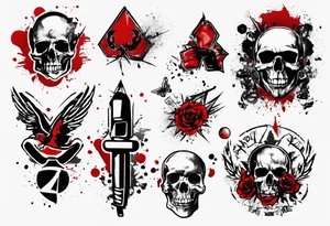trash polka style tattoo idea