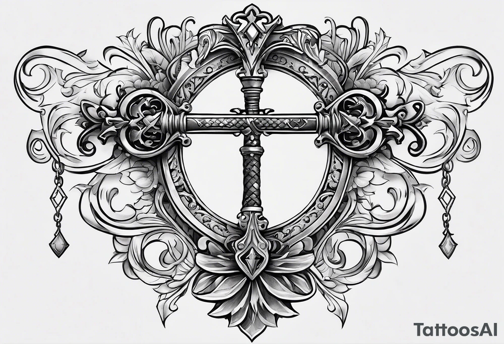A Keyblade, with a ribbon wrapping around the blade saying “May your heart be your guiding key” tattoo idea