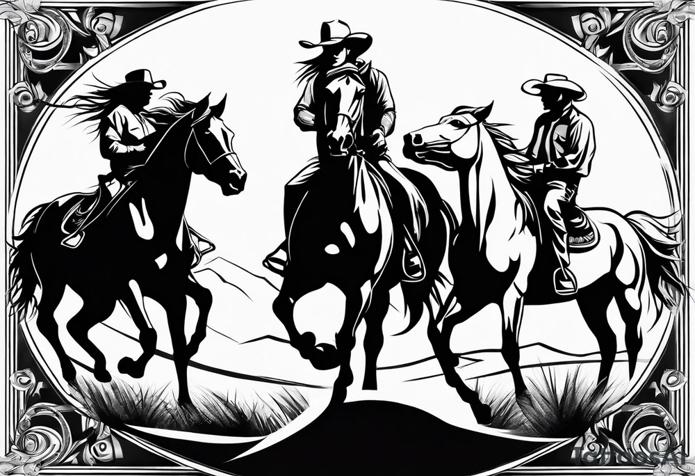 western, horses tattoo idea