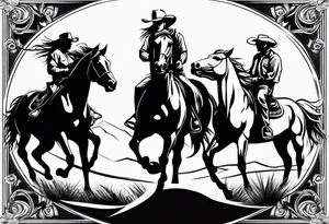 western, horses tattoo idea