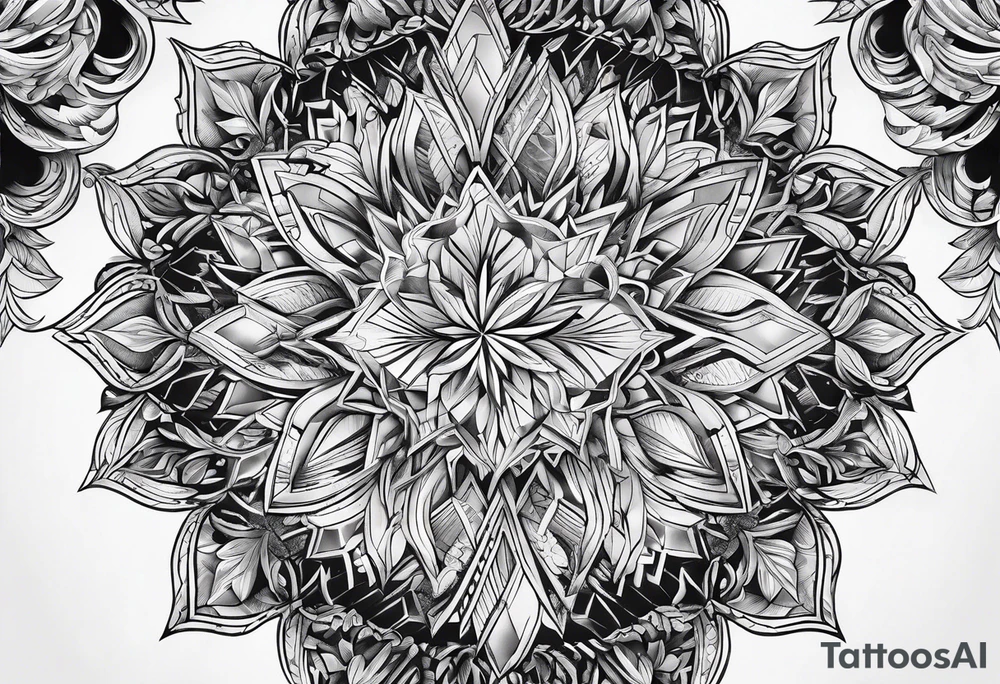 repeating Ice crystal magnified tattoo idea