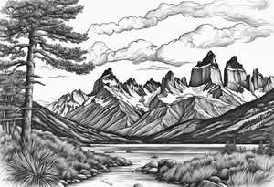 Patagonia trekking tattoo idea