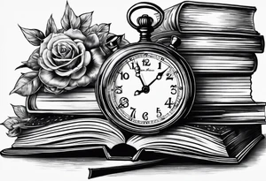 Stack of books with reference to time tattoo idea