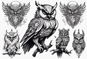 The Demon Owl Stolas, a Prince of Hell who is obsessed with gems, knowledge of astrology and poisonous plants. tattoo idea