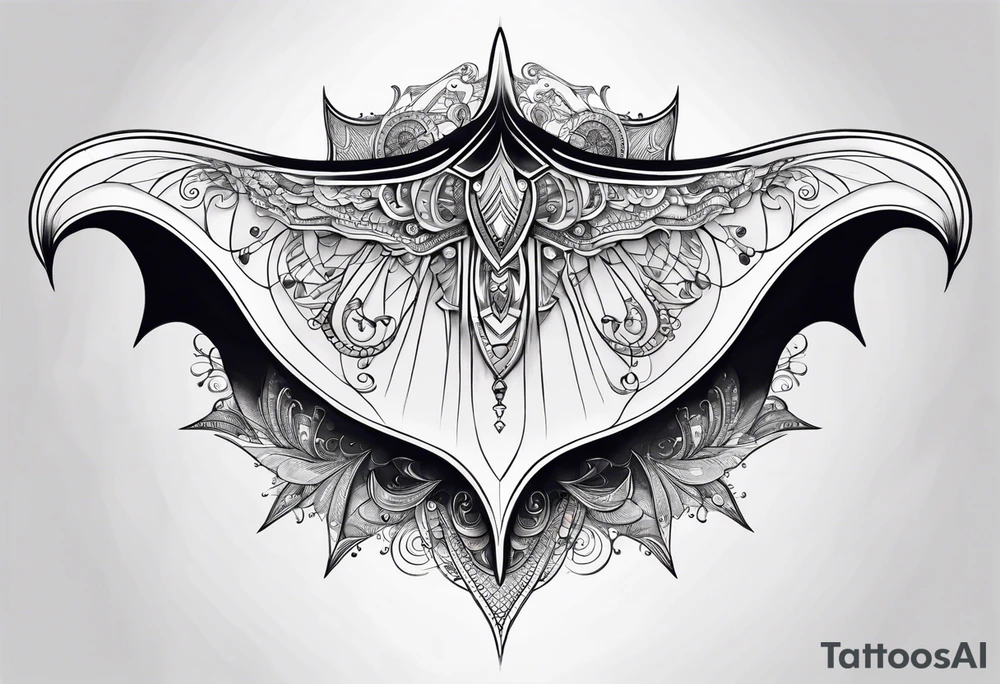 manta ray symmetrical tattoo idea