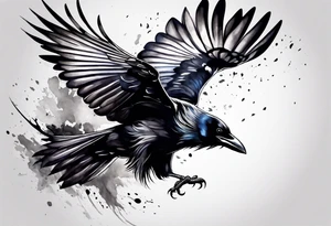crows in flight tattoo idea