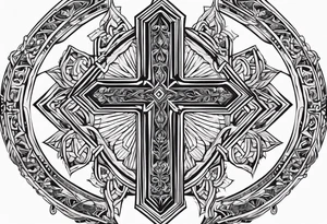 orthodox cross from font minimalism tattoo idea