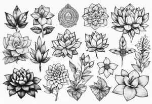 Collection of Hyrule plant tattoo idea