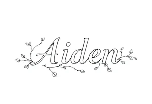 The name Aiden with vines tattoo idea