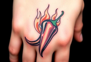 Chili pepper and fire tattoo idea