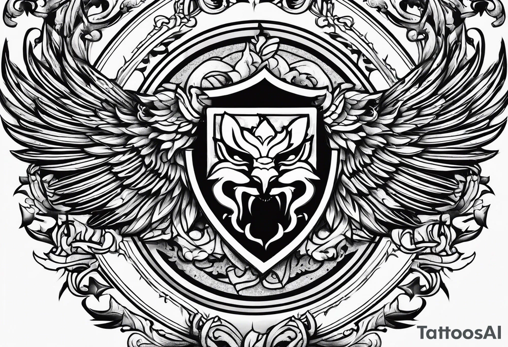 Family crest cool looking tattoo idea