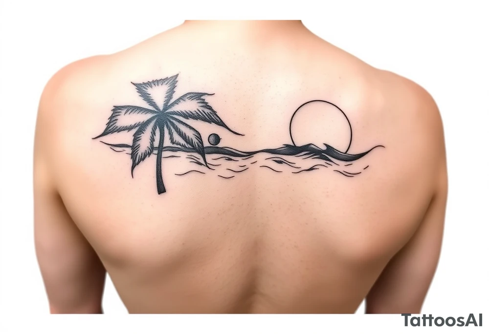 A beach/ocean theme for my wife and child. tattoo idea