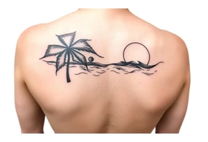 A beach/ocean theme for my wife and child. tattoo idea
