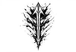 thick arrow look down tattoo idea