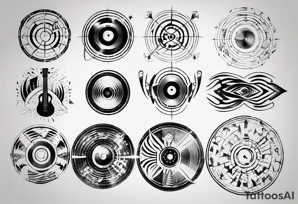 sound music disc jokey tattoo idea