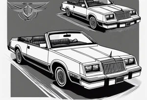 1984 Chrysler lebaron convertible, no background tattoo idea