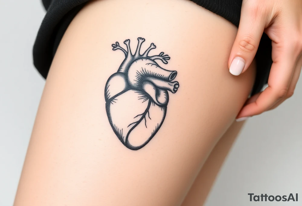An anatomical heart letting go of the past tattoo idea