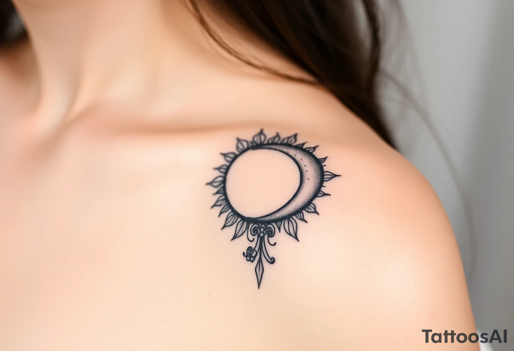 The sun and the moon cascading tattoo idea
