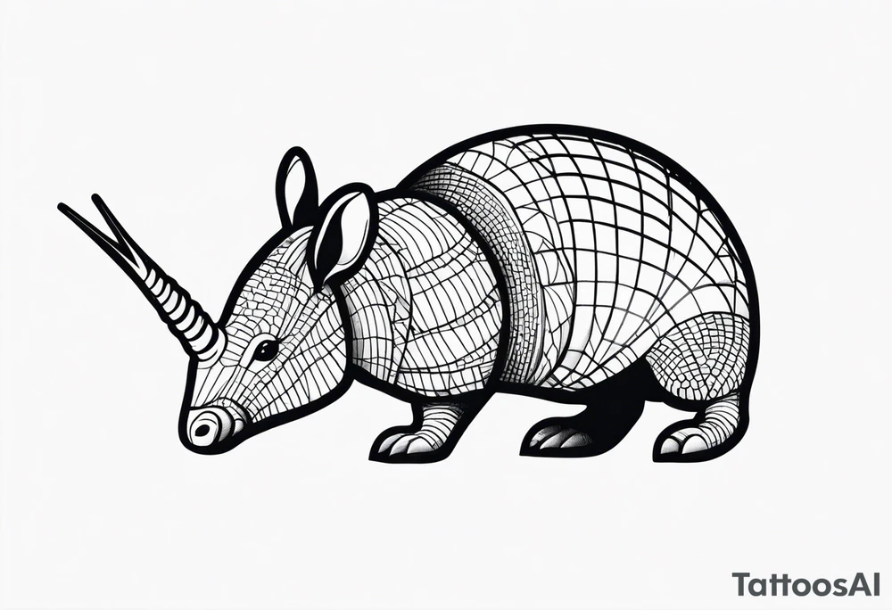 cute armadillo with glasses on tattoo idea