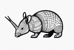 cute armadillo with glasses on tattoo idea